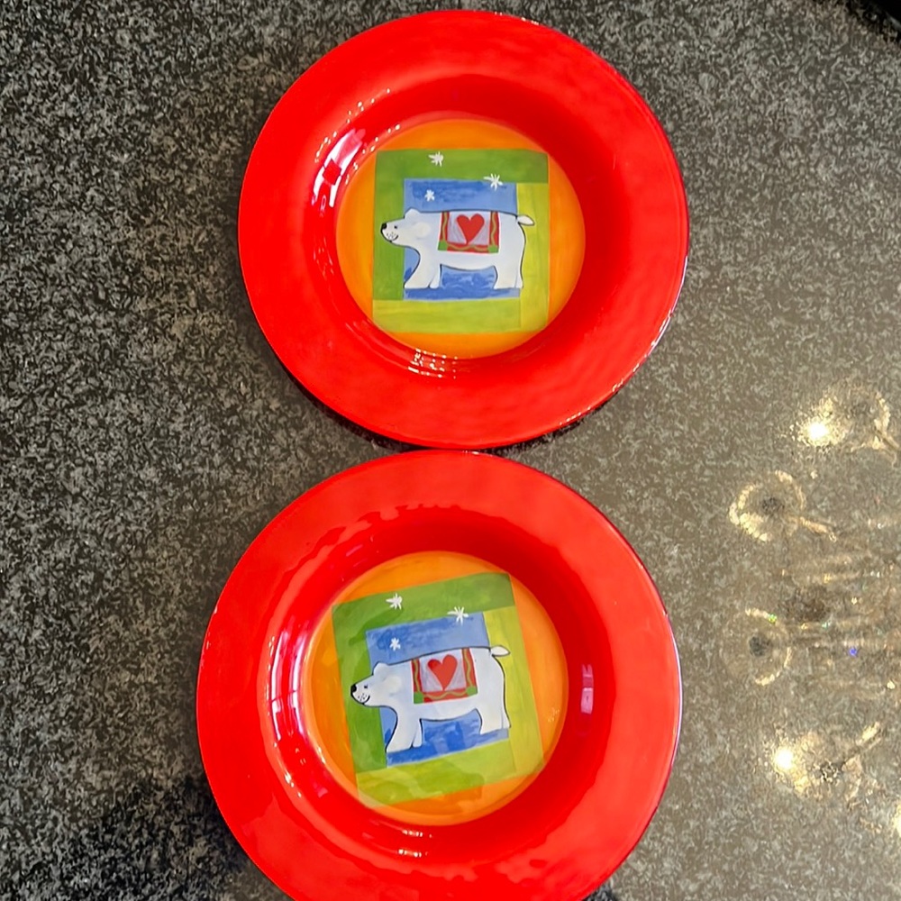 Dibbern Polar Bear Dessert Dishes German Glass.